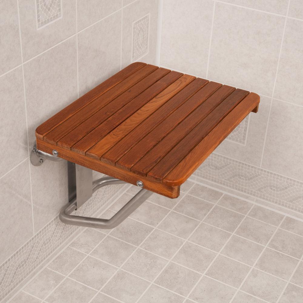 22" Classic Teak Wall Mount Teak Shower Bench - FurniFindUSA