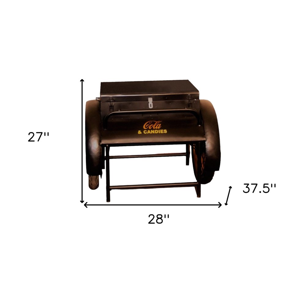 27" Black Steel End Table HomeRoots