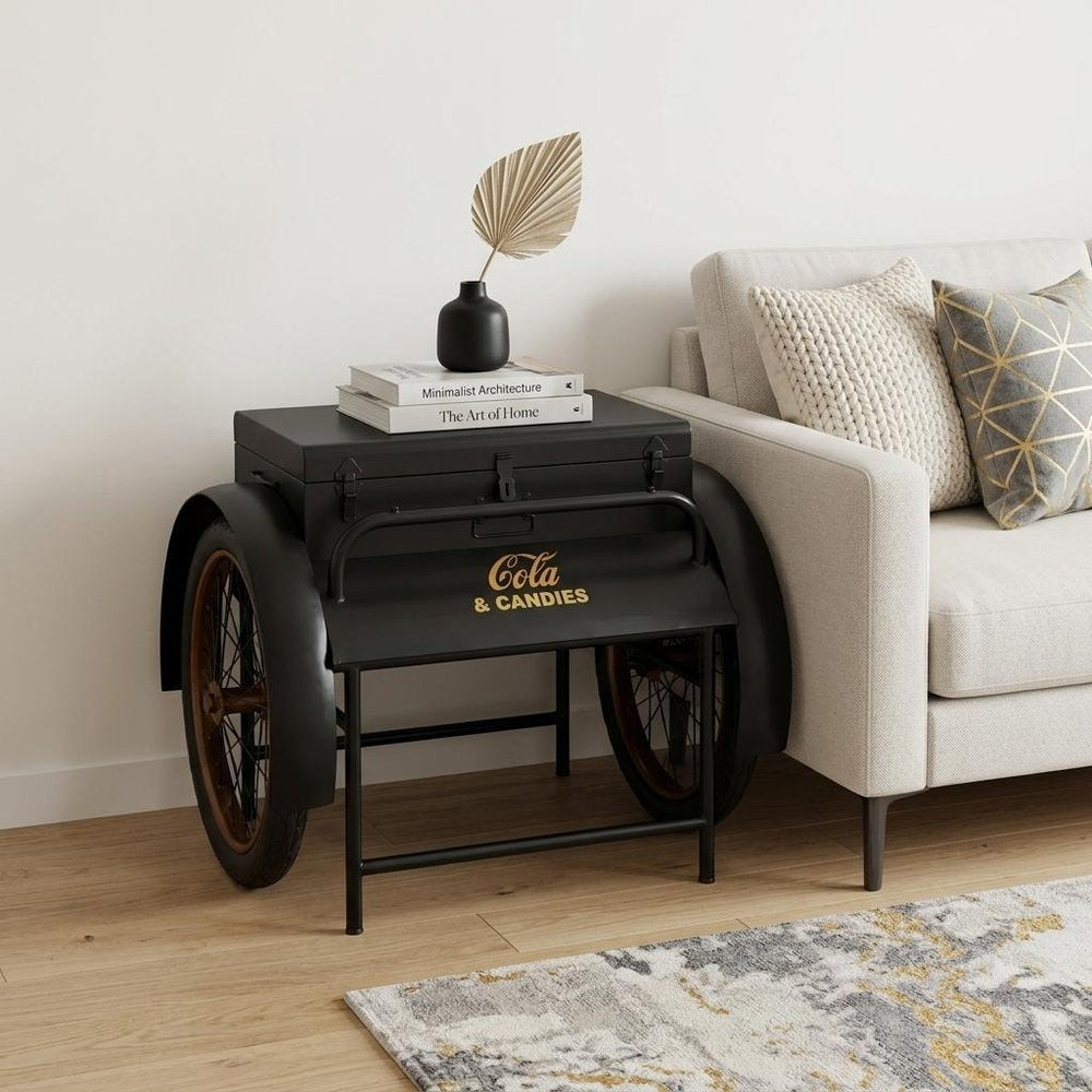 27" Black Steel End Table HomeRoots