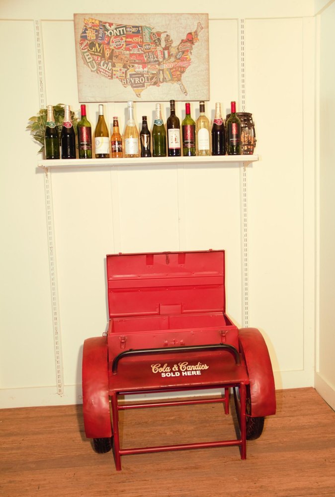 Retro Red Metal Delivery Box Accent Side Table HomeRoots