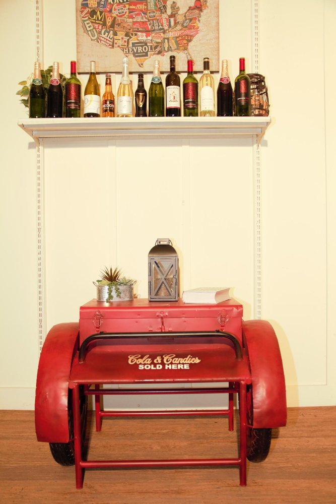 Retro Red Metal Delivery Box Accent Side Table HomeRoots