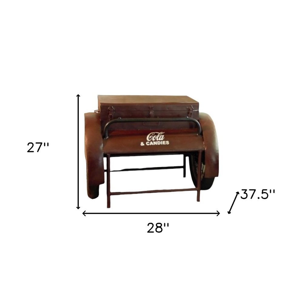 27" Maroon Steel End Table HomeRoots