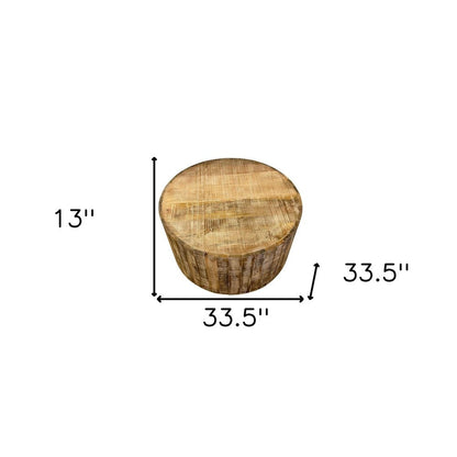 34" Natural Solid Wood Round Bunching Coffee Tables HomeRoots