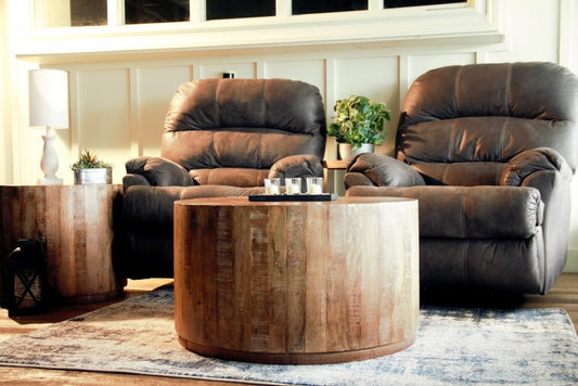 34" Natural Solid Wood Round Bunching Coffee Tables HomeRoots