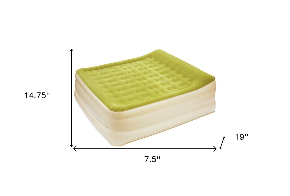 Raised Head Moss Green Inflatable Queen Size Bed Mattress HomeRoots