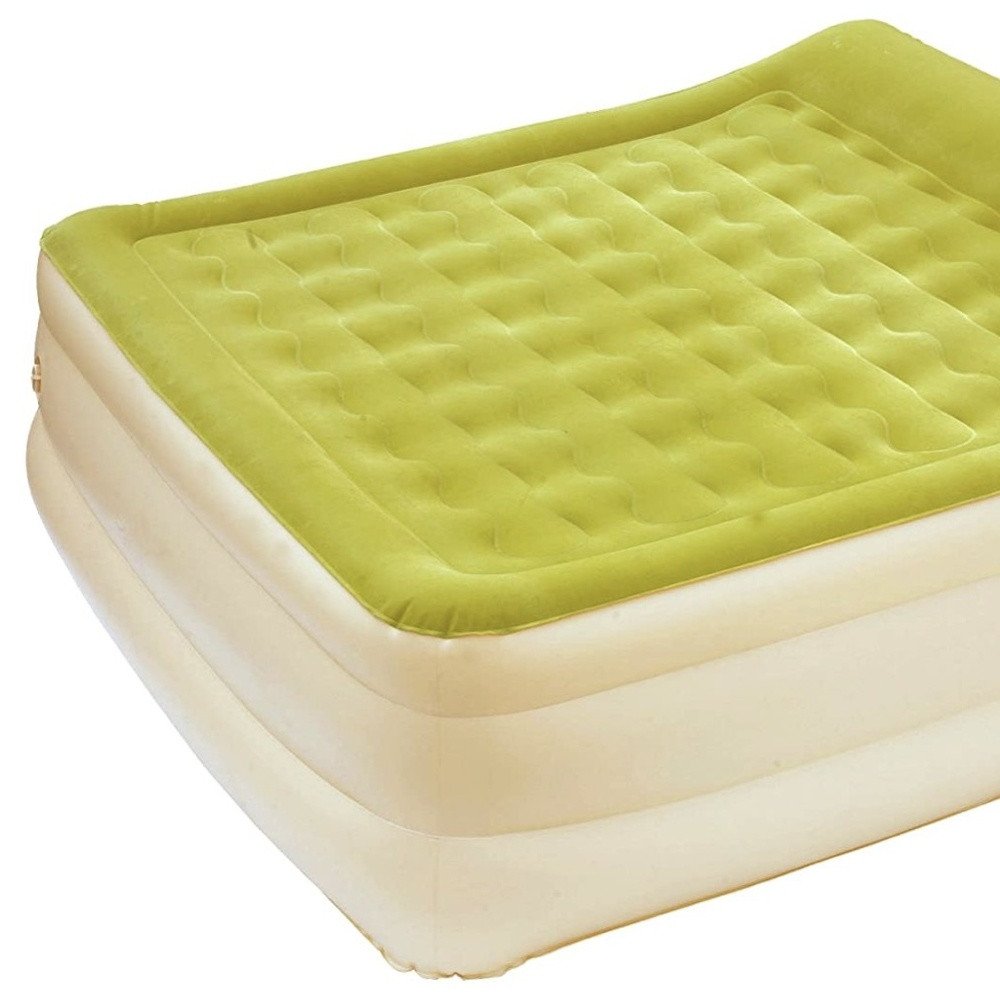 Raised Head Moss Green Inflatable Queen Size Bed Mattress HomeRoots