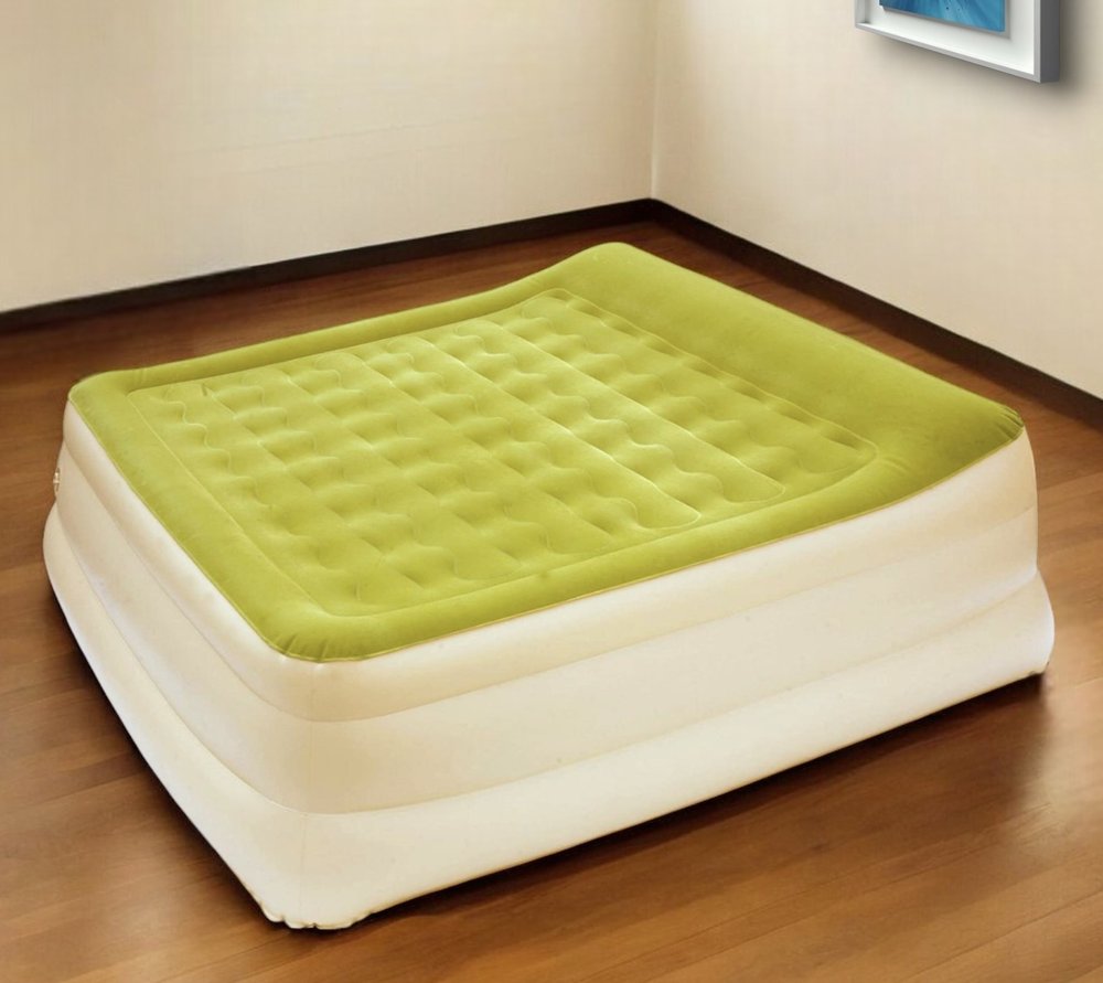 Raised Head Moss Green Inflatable Queen Size Bed Mattress HomeRoots
