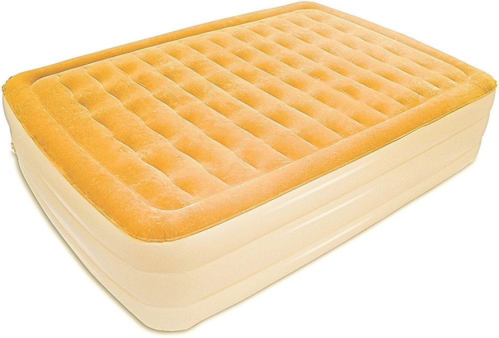 Dreamy Golden Inflatable Queen Size Air Mattress HomeRoots