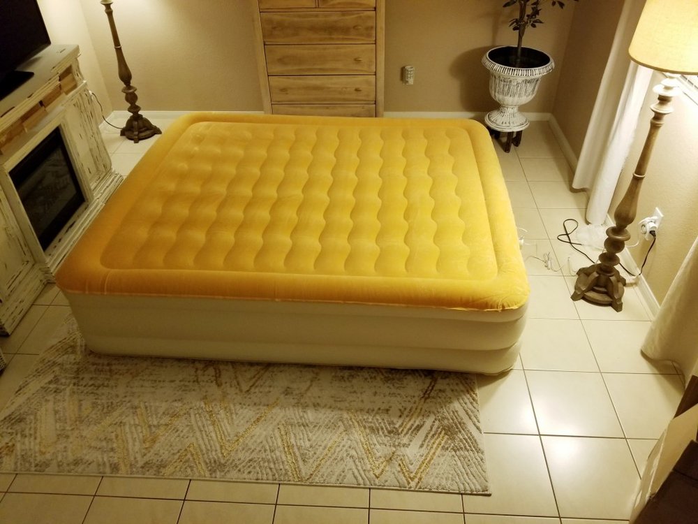 Dreamy Golden Inflatable Queen Size Air Mattress HomeRoots