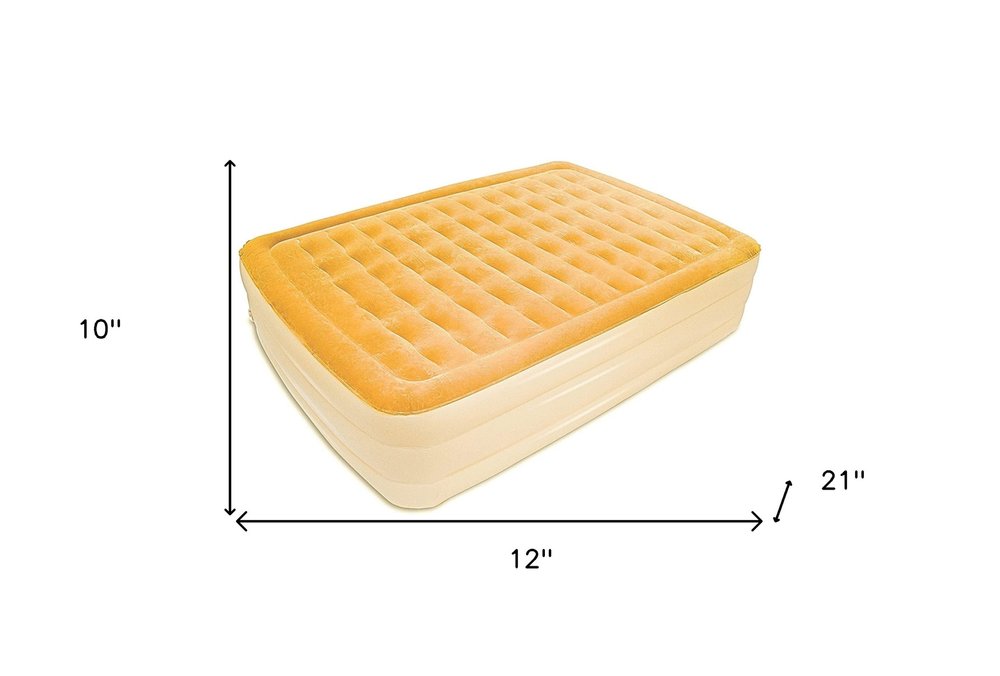 Dreamy Golden Inflatable Queen Size Air Mattress HomeRoots