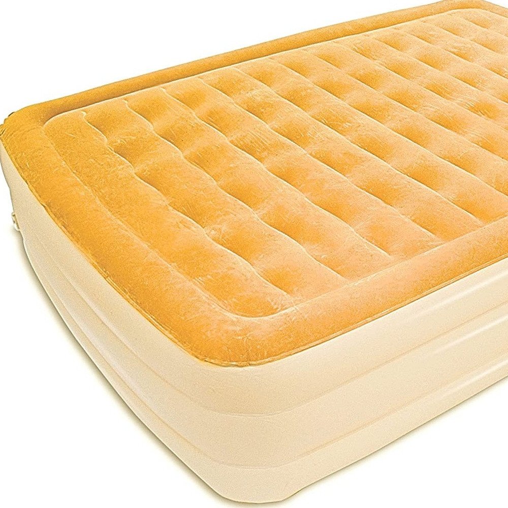 Dreamy Golden Inflatable Queen Size Air Mattress HomeRoots