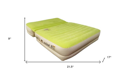 Incline Adjustable Moss Green Inflatable Queen Size Air Mattress HomeRoots