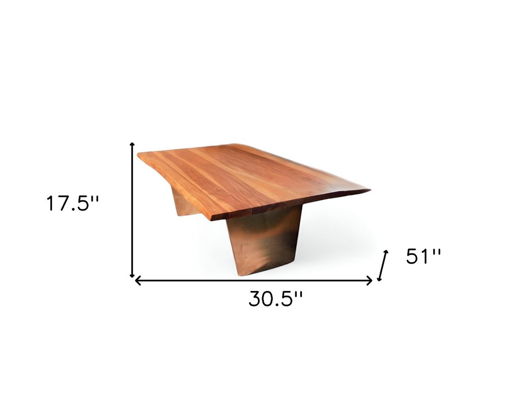 31" Natural Solid Wood Live Edge Coffee Table HomeRoots