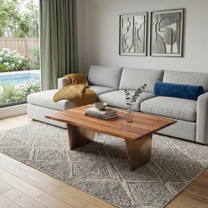 31" Natural Solid Wood Live Edge Coffee Table HomeRoots