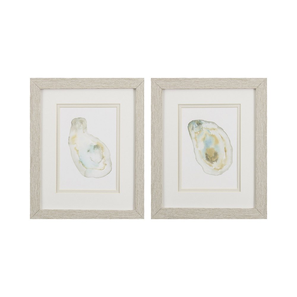 Set Of Two Oyster Brown Framed Wall Art HomeRoots