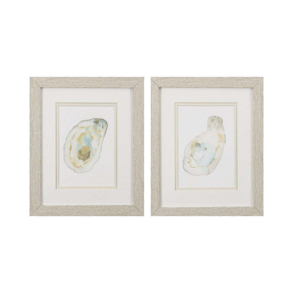 Set Of Two Oyster Brown Framed Wall Art HomeRoots