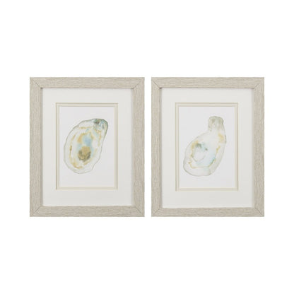 Set Of Two Oyster Brown Framed Wall Art HomeRoots