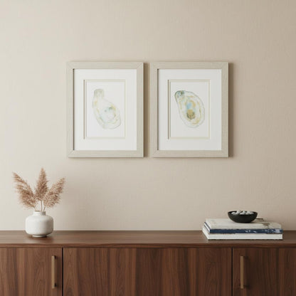 Set Of Two Oyster Brown Framed Wall Art HomeRoots