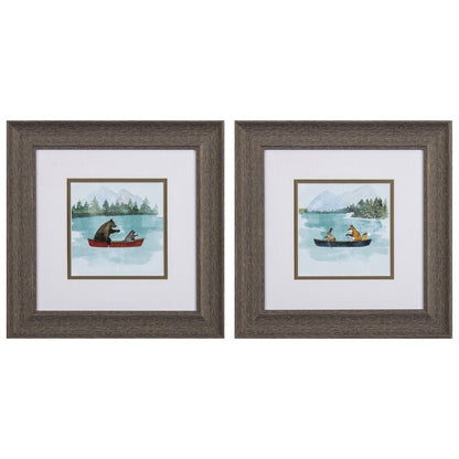 Set Of Two Bear Lake Brown Framed Print Wall Art HomeRoots
