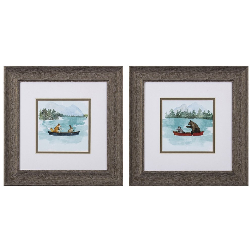 Set Of Two Bear Lake Brown Framed Print Wall Art HomeRoots