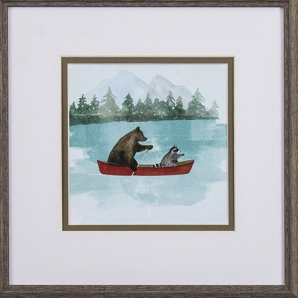 Set Of Two Bear Lake Brown Framed Print Wall Art