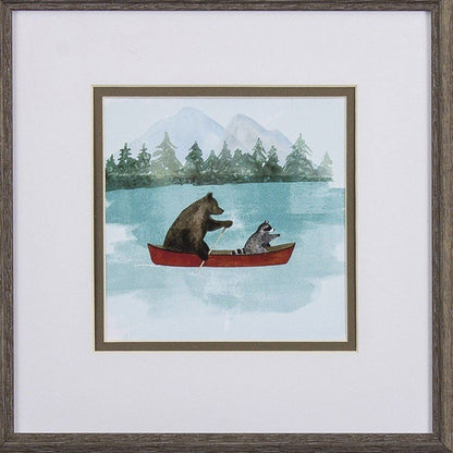 Set Of Two Bear Lake Brown Framed Print Wall Art