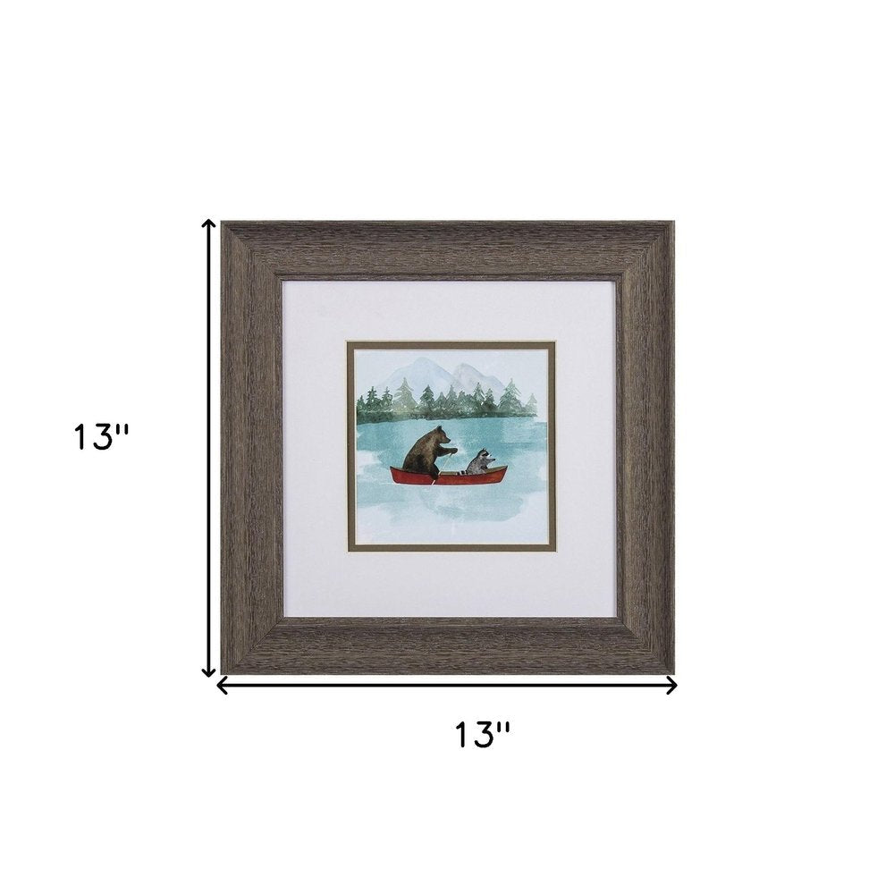 Set Of Two Bear Lake Brown Framed Print Wall Art