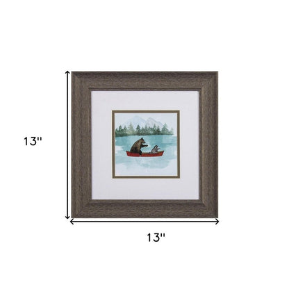 Set Of Two Bear Lake Brown Framed Print Wall Art