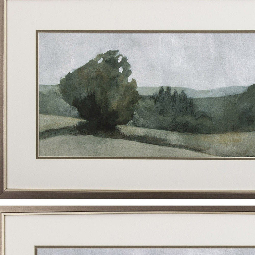 Set of Two Green Trees Framed Art — view 4