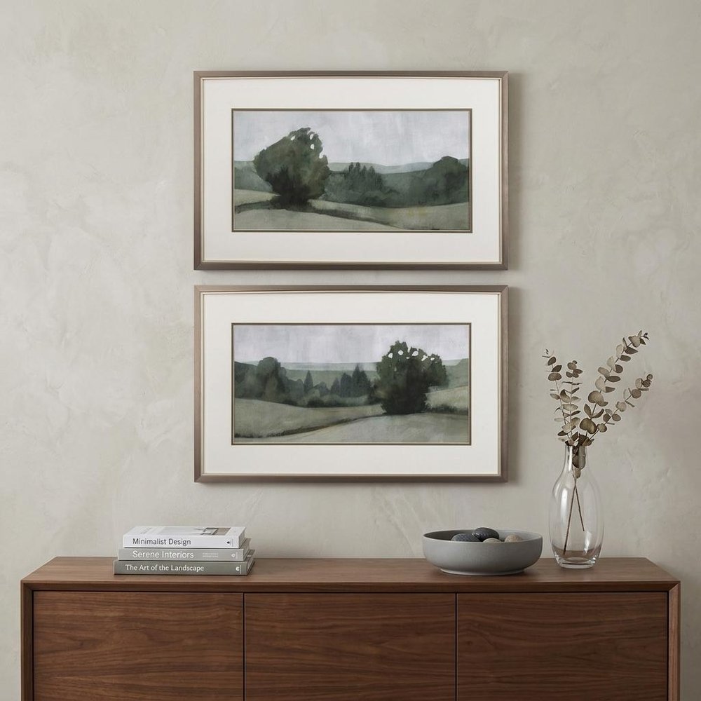 Set of Two Green Trees Framed Art — view 5