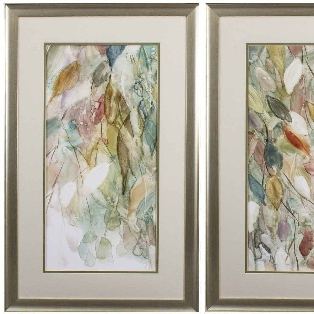 Set of Two Blue Leaves Framed Art — view 3
