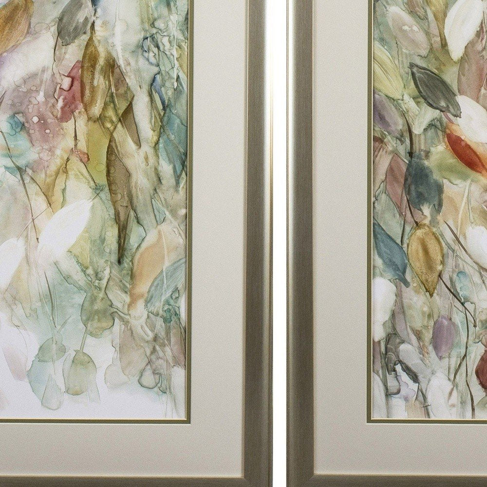 Set of Two Blue Leaves Framed Art — view 4