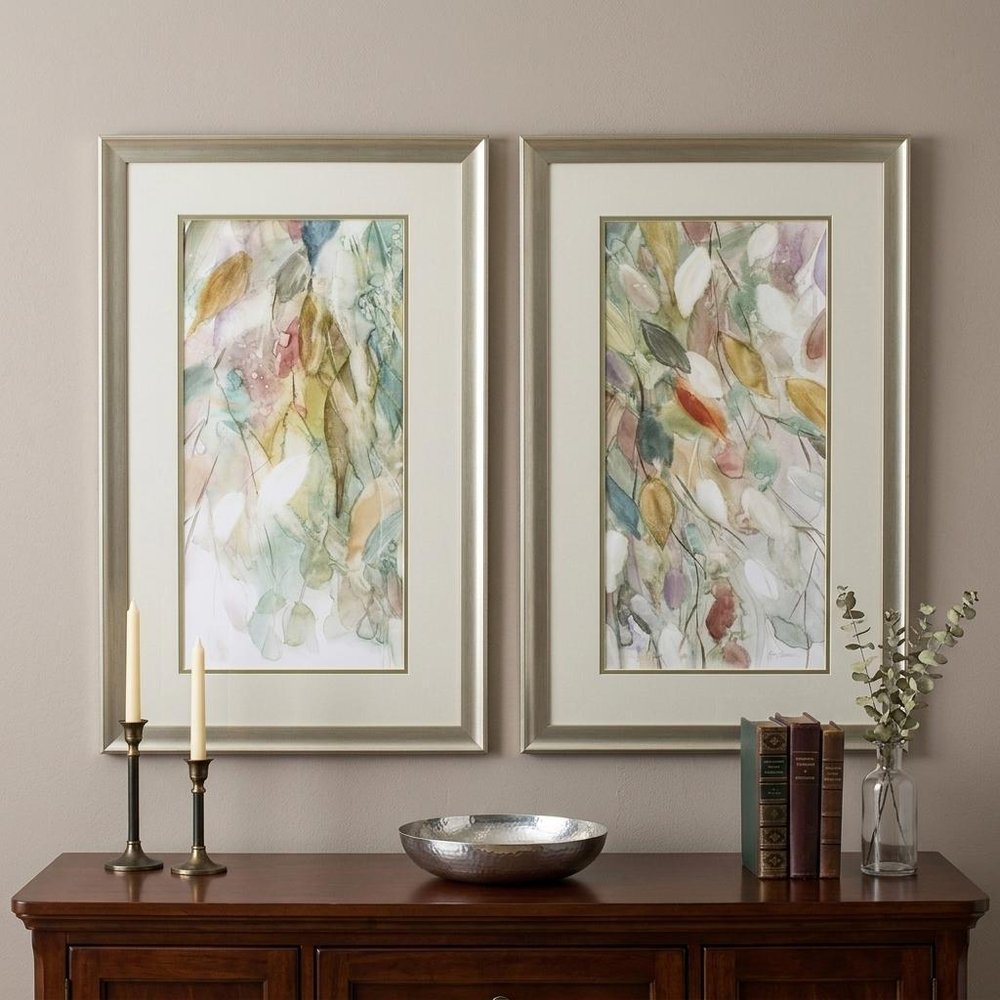 Set of Two Blue Leaves Framed Art — view 5
