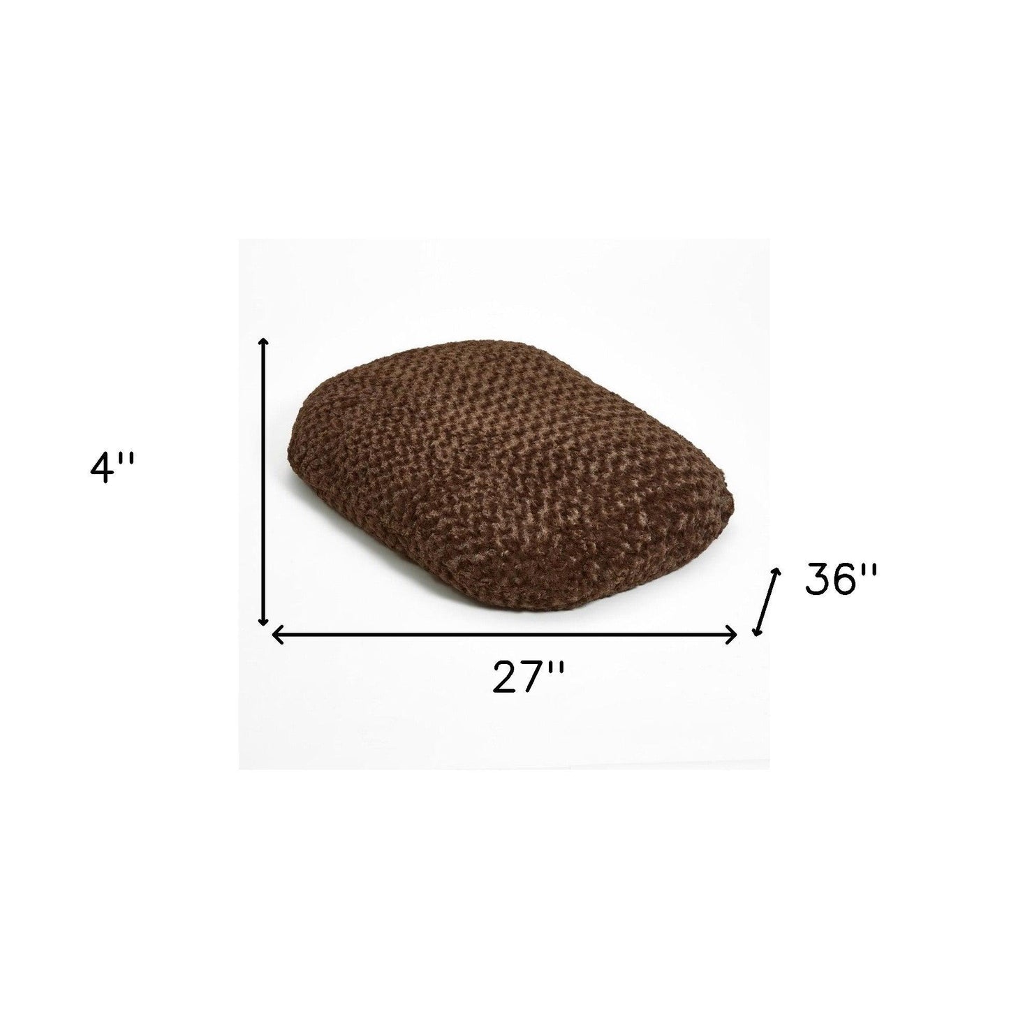 Brown 2" x 3" Lux Faux Fur Oval Pet Bed - FurniFindUSA