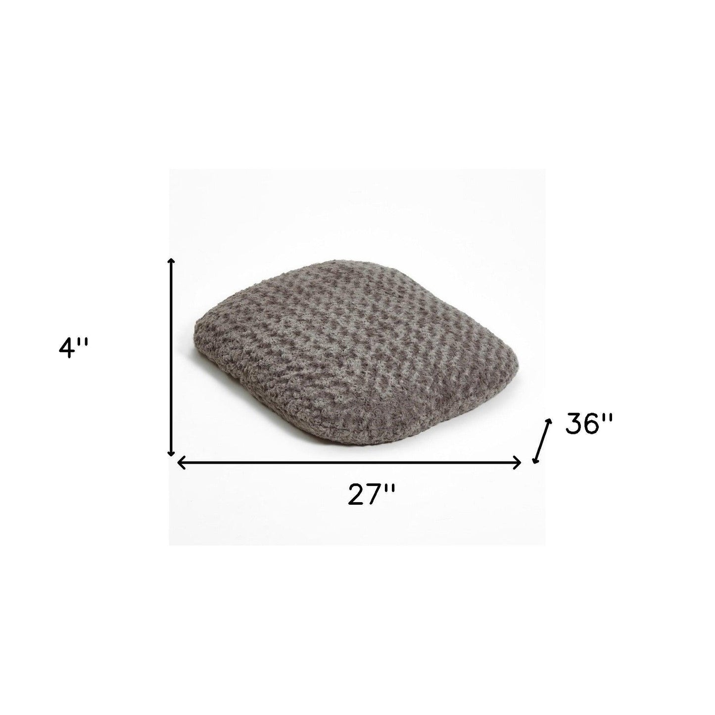 Gray 2" x 3" Lux Faux Fur Oval Pet Bed - FurniFindUSA