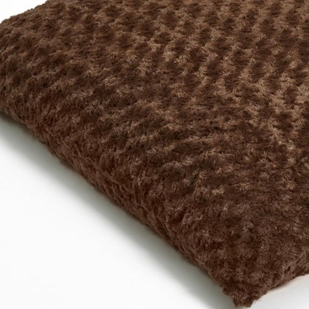 Brown 2" x 3" Lux Faux Fur Rectangle Pet Bed - FurniFindUSA