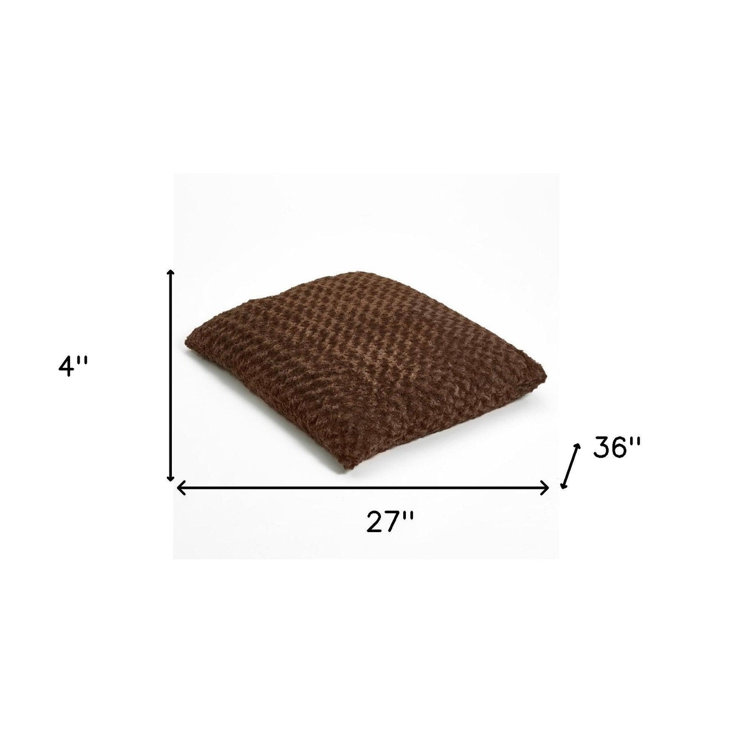 Brown 2" x 3" Lux Faux Fur Rectangle Pet Bed - FurniFindUSA