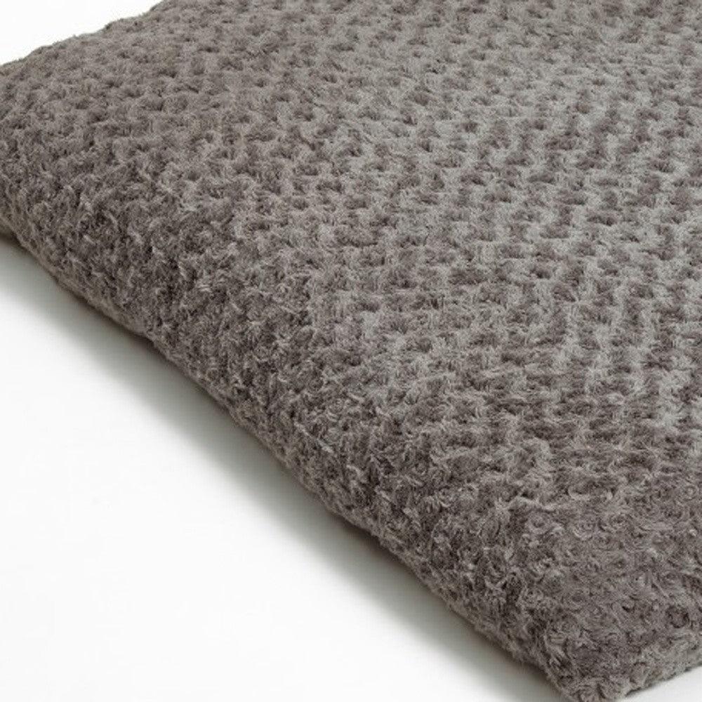 Gray 2" x 3" Lux Faux Fur Rectangle Pet Bed - FurniFindUSA