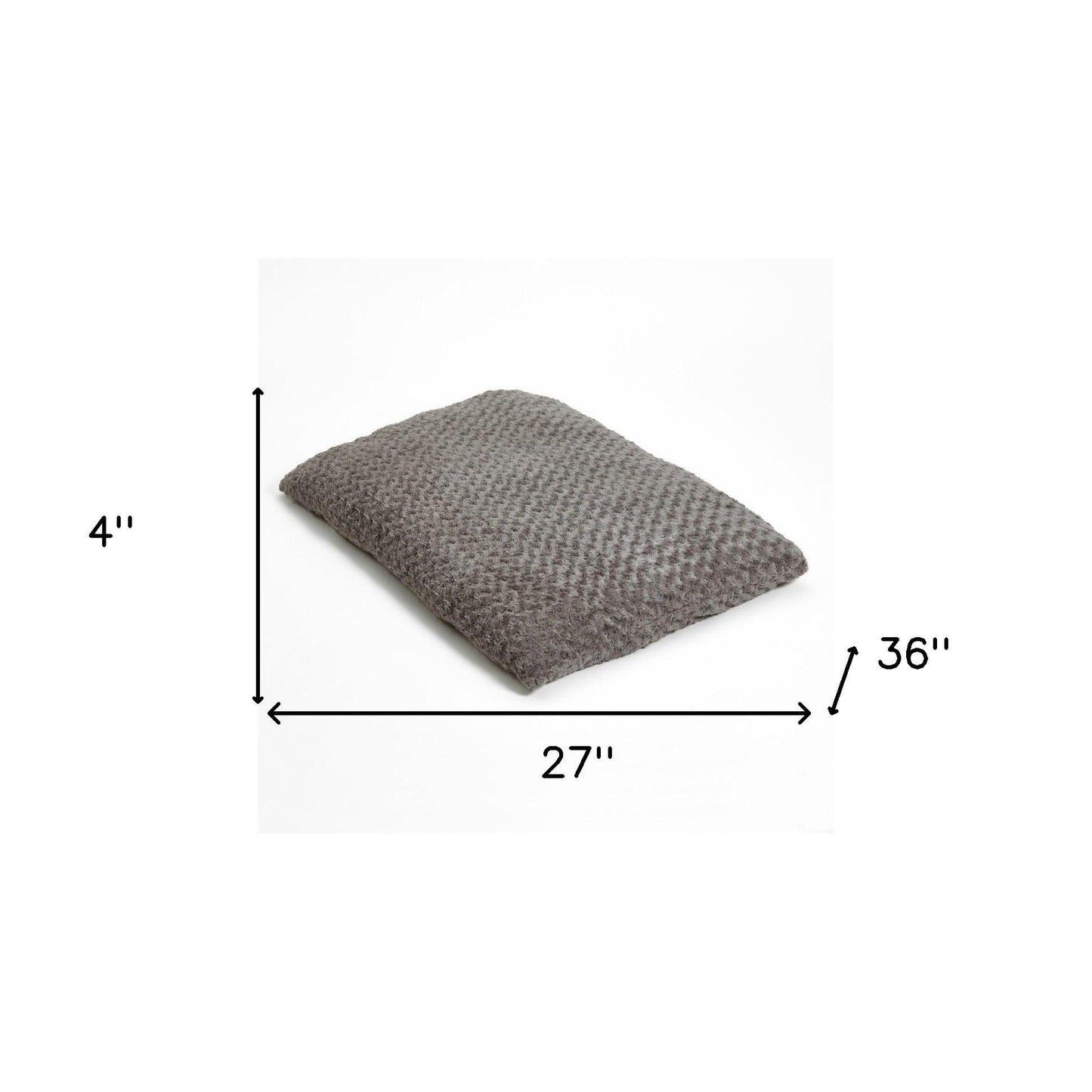 Gray 2" x 3" Lux Faux Fur Rectangle Pet Bed - FurniFindUSA