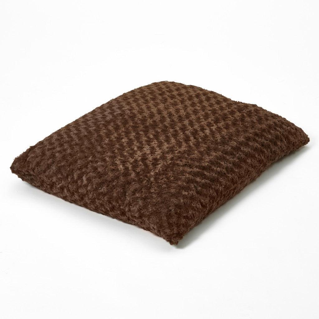 Brown 3" x 4" Lux Faux Fur Rectangle Pet Bed - FurniFindUSA