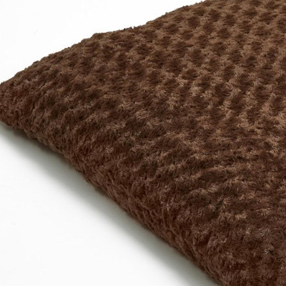 Brown 3" x 4" Lux Faux Fur Rectangle Pet Bed - FurniFindUSA