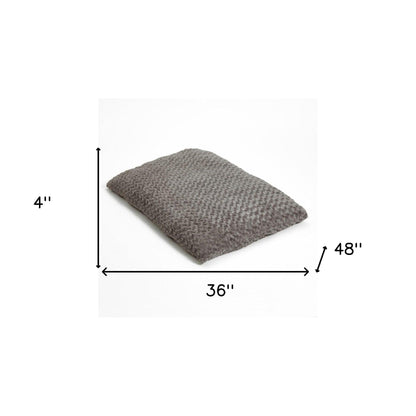 Gray 3" x 4" Lux Faux Fur Rectangle Pet Bed - FurniFindUSA