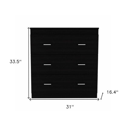 31" Black Three Drawer Dresser HomeRoots