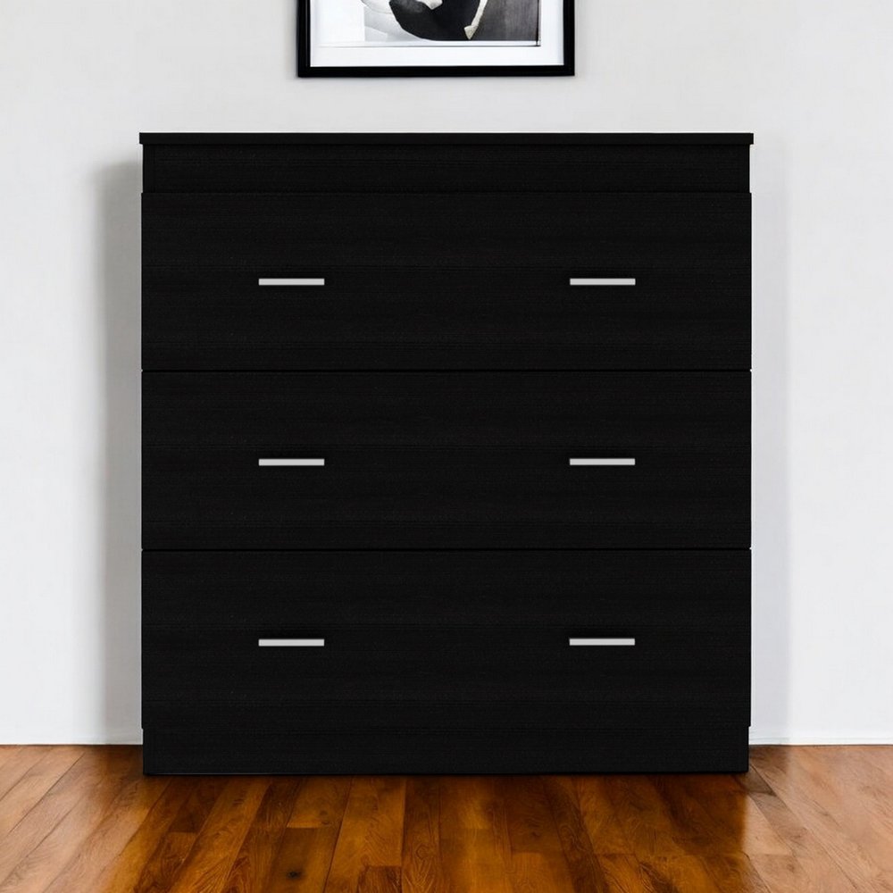 31" Black Three Drawer Dresser HomeRoots