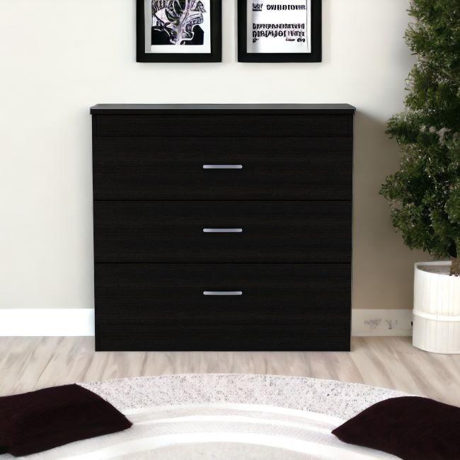 31" Black Three Drawer Dresser - FurniFindUSA