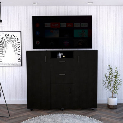 55" Black Two Drawer Dresser HomeRoots