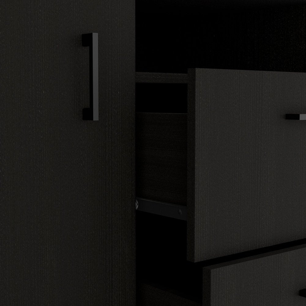 55" Black Two Drawer Dresser HomeRoots