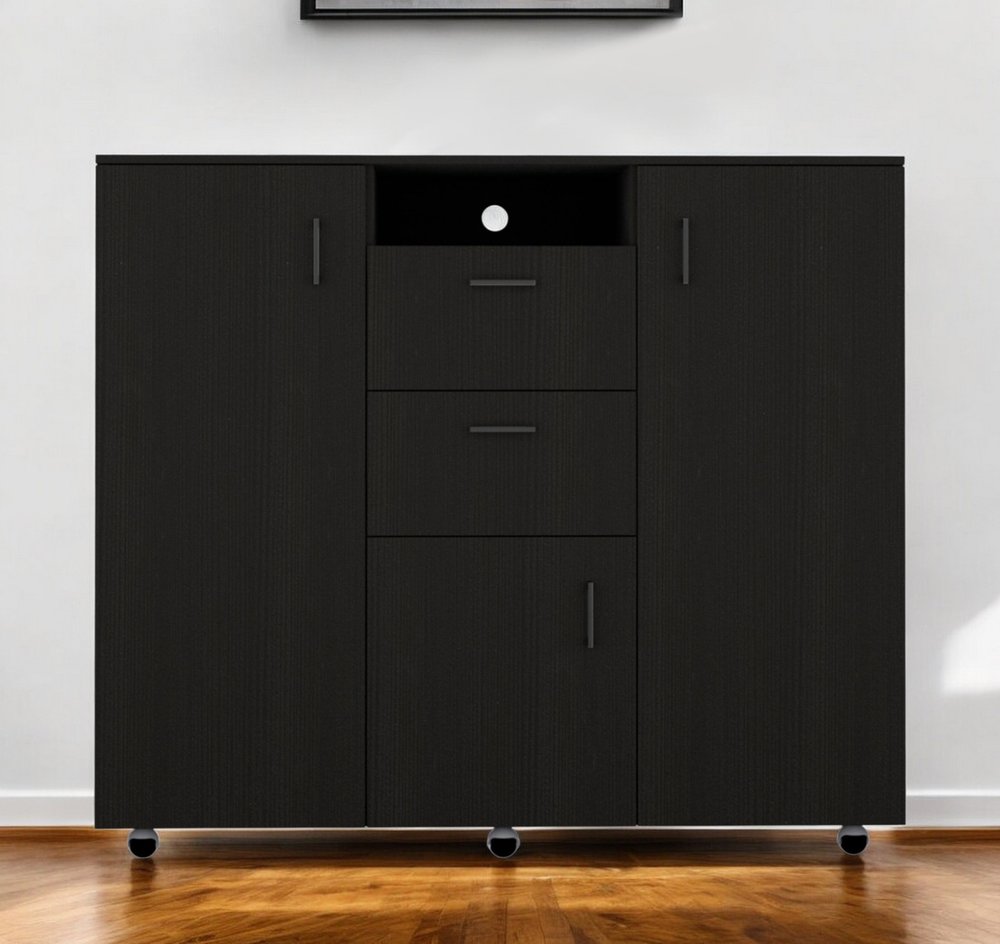 55" Black Two Drawer Dresser HomeRoots