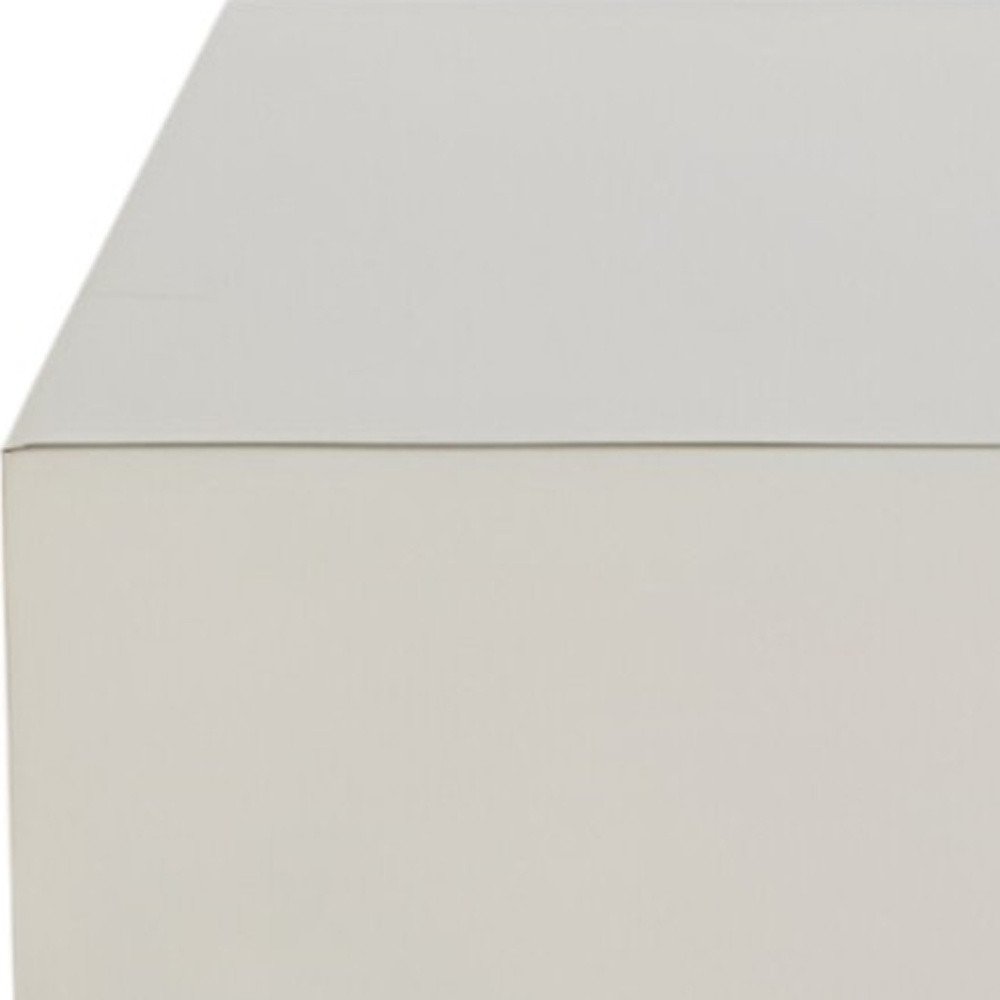 35" Silver Stainless Steel Square Solid Coffee Table HomeRoots