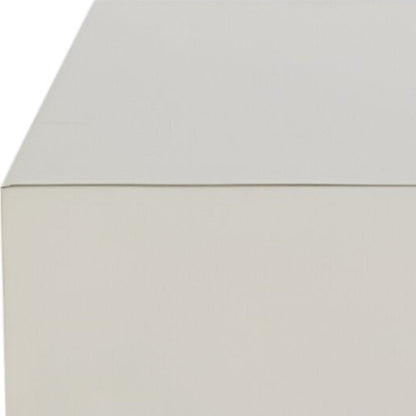 35" Silver Stainless Steel Square Solid Coffee Table HomeRoots